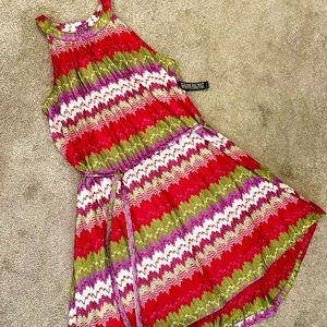 NWT pink and green halter dress